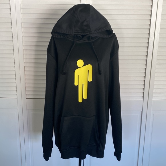 Billie Eilish Black Hoodie Pullover Jacket Juniors Size XL LIKE NEW - Picture 3 of 16